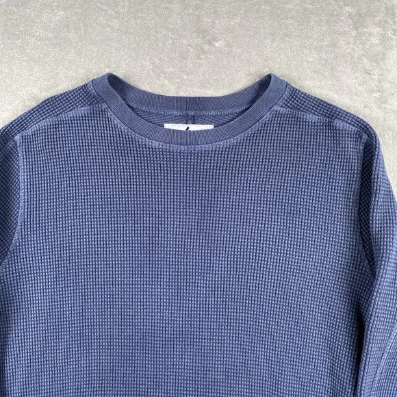 American Giant Shirt Mens Size M Blue Thermal Waffle Long Sleeve Made In USA - Picture 5 of 15
